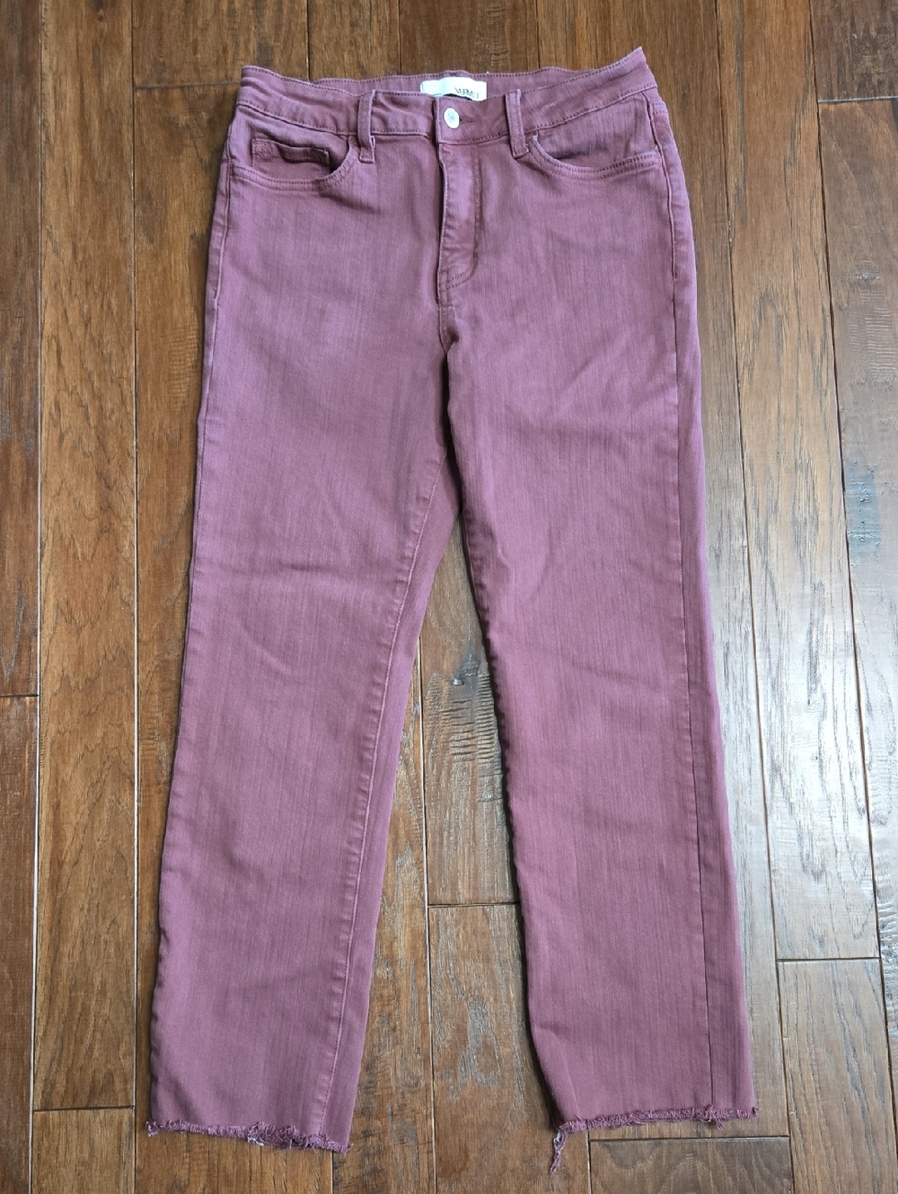 Women’s Vervet Los Angles Mauve Straight-Leg Raw Hem Jeans 29